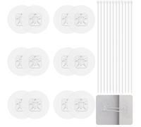 HOTUT Correas para muebles, 12 unidades, autoadhesivas sin taladro, seguridad infantil y protección de mascotas, anclaje de pared antipunta ajustable, anclajes antipunta para muebles para estantería y