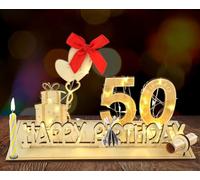 HOTUT Cumpleaños Regalo De Dinero De Madera, Números Decorativos de 50 Años, Regalos Mujeres Hombres 50 Años, Regalos de Dinero cumpleaños Signo de Madera
