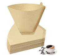 HOTUT Filtro de Café, 100 Piezas Papel de Filtro de Café Desechable, U103 forma de cono para café americano para Filtros Manuales, Cafeteras y Vasos Filtrantes - Unbleached Marrón Natural