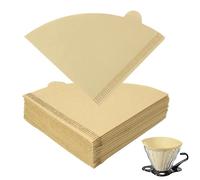 HOTUT Filtro de Café, 100 Piezas Papel de Filtro de Café Desechable, V01 forma de cono para café americano para Filtros Manuales, Cafeteras y Vasos Filtrantes - Unbleached Marrón Natural
