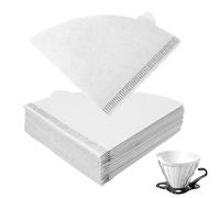 HOTUT Filtro de Café, 100 Piezas Papel de Filtro de Café Desechable, V01 forma de cono para café americano para Filtros Manuales, Cafeteras y Vasos Filtrantes - Blanco