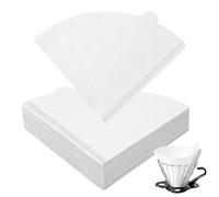 HOTUT Filtro de Café, 100 Piezas Papel de Filtro de Café Desechable, V02 forma de cono para café americano para Filtros Manuales, Cafeteras y Vasos Filtrantes - Blanco