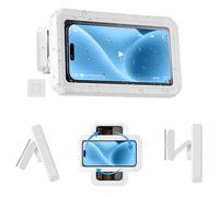 HOTUT Funda Impermeable Móvil para Ducha, 360° Rotación Ajustable Caja de Teléfono para Ducha, Soporte Pared de Baño Smartphone, Caja para Teléfono de Ducha para Teléfonos de Menos de 7 Pulgadas