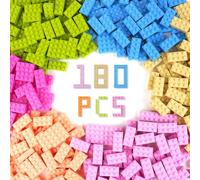 HOTUT Ladrillos de construcción,180 Piezas 2x4 Bloques de Construcción,Ladrillos Clásicos Compatible con Todas Las Classic Marcas,Building Blocks,Bloques Construcción Niños,Multicolores