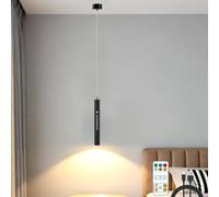 HOTUT Lámpara de Suspensión Cilíndrica, Lámpara Colgante con Bateria, 4000mAh Recargable USB, Mando a Distancia, Altura Regulable, Lampara Techo Colgante Cilindrica para Comedor, Dormitorio, Café