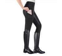 HOTUT Mallas de Equitación con Agarre de Silicona y Bolsillos para Teléfono - Jodhpurs con Asiento Completo para Mujer, Leggings Suaves