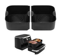 HOTUT Molde Silicona Freidora de Aire, 2 en 1 Insertos Reutilizables Para Ninja Air Fryer AF500, Forros De Silicona Reutilizables Para Freidora De Aire Accesorios, Para Horno, Microondas