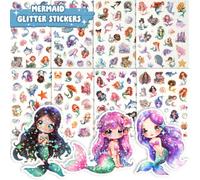 HOTUT Pegatinas para Niños,8PCS Pegatinas 3D,Stickers Creativas de Bricolaje de Sirenas para Regalos Gratificantes Scrapbooking,Adecuadas para Libros Tazas Escritorios