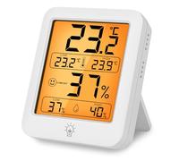 HOTUT Pequeño Higrómetro Digital, Termómetro Higrómetro de Interior con Retroiluminación, Mini Higrómetro Termómetro Interior Conmutable Entre Celsius Fahrenheit para Hogar, Dormitorio,Habitación Bebé