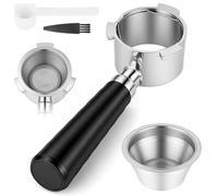 HOTUT Portafiltro Sin Fondo 51mm para Espresso Preciso, Portafiltro sin fondo de 51 mm con 3 Orejas Compatible con DeLonghi Dedica EC680/EC685/EC785/EC820/ Máquina de café Smeg, acero inoxidable