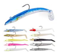 HOTUT Soft Señuelos de Pesca, 10 Peces Señuelos Blandos, de Goma para Lubina, Sábalo, Lucio, Trucha, Pesca de Carnívoros, señuelos de Pesca de caballa de Silicona para Peces Depredadores