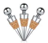 HOTUT Tapón de Vino,3pcs Tapones de Vino Plástico,Tapa de Botella de Vino Reutilizables,Tapón de Botella de Vino de Vino Sellados al Vacío,Tapón para Botella Vino 9.1 * 2.1cm
