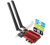 HOTUT Tarjeta WiFi 6Ghz 5800Mbps WiFi 7 PCIe tarjeta de red BE8800, adaptador WLAN inalámbrico BE200 con Bluetooth 5.4, Tri-Bands (6GHz/5GHz/2.4GHz) Tarjeta inalámbrica WiFi 7 para escritorio Windows