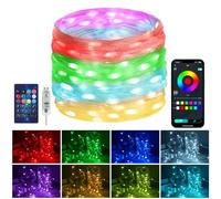 HOTUT Tira LED, 15M LED Strip lights RGB, Sincronización Musical Bluetooth, 10 Leds/Metro, App y Control Remoto, 16 Milliones de Colores, LED para Habitación, Dormitorio, Sala de Juegos, Fiesta
