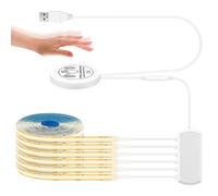 HOTUT Tira LED COB 1M, 6 piezas Tira de Luces LED Con Interruptores de Atenuación Táctiles y de Escaneo Manual, Cinta Led Blanca Cálida USB para Decoración Hogar, Espejo, Cocina, Escalera de Techo