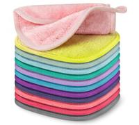 HOTUT Toalla Desmaquillante Facial De Microfibra,12PCS Discos Desmaquillantes Reutilizables Con Asa Colgadora,Algodones Desmaquillantes Lavable Para Lavado Facial y Desmaquillante,Todo Tipo De Pieles