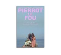 hotv Póster de Pierrot Le Fou para pared, lienzo, póster estético decorativo para habitación, póster impreso, pósteres de decoración de 16 x 24 pulgadas (40 x 60 cm), estilo sin marco
