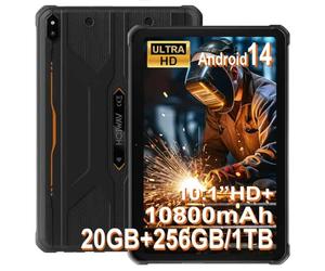 HOTWAV R10 Pro Tablet Rugerizada 2025-20GB+256GB/TF 1TB Rugged Tablet Android 14, 10.1" HD+ Tablets Resistente, 10800mAh, 13MP+5MP, Octa-Core, Dual SIM 4G, IP68&IP69K, Face ID, GPS, OTG