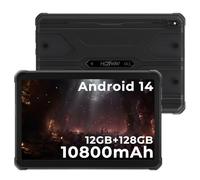 HOTWAV R8 4G Tablet Resistente 2026, 12GB+128GB/1TB, 10800mAh Teléfono Móvil Resistente, 10.1'' HD+ Pantalla, Android 14 IP68 Tablet Antigolpes, 13MP+5MP, 2 Altavoz Estéreo, 5G WiFi,GPS,OTG,FM, Negro