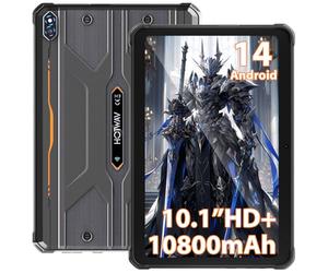 HOTWAV R8 Tablet Rugerizada - 10.1" HD+ Pantalla Waterproof Tablet, 12 + 128GB/1TB TF Tableta Android 14, 10800 mAh Tablets Robusta, Cámara de 13MP, Octa-Core/IP68 & IP69K/Dual SIM 4G/WLAN 5/GPS/OTG