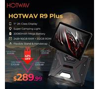 HOTWAV R9 Plus tableta robusta 20080mAh Mega batería 11 ''2K pantalla Pad Android 14 8GB 512GB Tablet PC con soporte y correa de mano R9 Plus Black