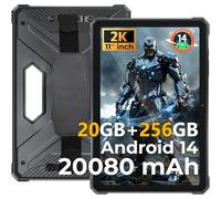 HOTWAV R9 Pro 2025 Tablet Resistente 11 Pulgadas, 20080mAh Teléfono Móvil Resistente, 2K FHD+ Pantalla, 20GB+256GB+2TB SD,Android 14 Tablet Impermeable, 2 Altavoz Estéreo, 64MP,4G LTE,5G WiFi,GPS,OTG