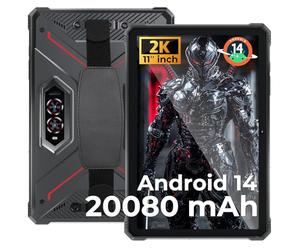 HOTWAV R9 Pro Tablet Rugerizada, 20 GB + 256 GB/TF 2TB Android 14 Tablets, 11" 2K FHD+ Pantalla, 20080mAh Battery Tablet Resistente, 64MP+16MP Cámara/Dual SIM 4G/WLAN 5G/IP68 & IP69K/Face ID/GPS/OTG