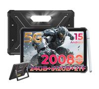 HOTWAV R9 Ultra 5G Tablet Rugerizada, 24GB + 512GB/TF 2TB Tablets, 2K 11" Pulgadas, Android 15, 20080mAh 20W, 64MP + 16MP + 20MP Cámara, Dual SIM 5G/GPS/OTG/ IP68 & IP69K con Soporte y Lápiz