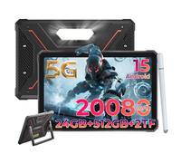 HOTWAV R9 Ultra 5G Tablet Rugerizada Android 15(2025), 24GB + 512GB/TF 2TB Tablets, 120HZ 2K 11" Pulgadas, 20080mAh 20W, 64MP + 16MP + 20MP Cámara, Dual SIM 5G/Face ID/GPS/OTG con Soporte y Lápiz