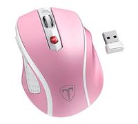 HOTWEEMS D-09 - Ratón inalámbrico ergonómico Plus para computadora portátil, mouse inalámbrico USB, empuñaduras Ergo, velocidad de la luz, 5 niveles 2400 DPI, batería de 16 meses, portátil para PC