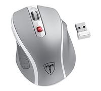 HOTWEEMS D-09 - Ratón inalámbrico para laptop, ergonómico Plus, mouse inalámbrico USB, empuñaduras Ergo, velocidad de la luz, 5 niveles 2400 DPI, batería de 16 meses, portátil para PC, Mac, Chromebook