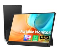 HotYeah Monitor portátil, 15.6 pulgadas, 1080P FHD, USB-C HDMI, pantalla IPS FreeSync externa con soporte, segunda pantalla para laptop, PC, Mac, teléfono, tablet, interruptor