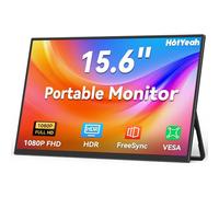 HotYeah Monitor portátil, pantalla para portátil de 15.6 pulgadas, 1080P FHD USB-C HDMI, pantalla externa HDR FreeSync IPS con soporte y altavoz, segunda pantalla para laptop, PC, Mac, teléfono