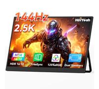 HotYeah Monitor portátil para juegos de 16 pulgadas, 2.5K 144Hz, 2560 x 1600 QHD 125% sRGB USB-C HDMI Monitor para portátil, monitor externo con soporte ajustable de 180° para MacBook, portátil, PC