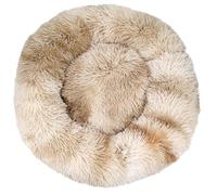 HotYou Cama de Perros, Camas para Perros de 2.5-45KG, Cojín Central Extraíble y Lavable, Alfombra de Felpa Suave y Mullida, Cama de Gatito contra la ansiedad,Marrón 4,100 CM（<25KG）