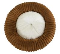 HotYou Cama Perro Antiestres Redonda Camas para Gatos de Felpa de Piel Sintética Esponjosa para Mascotas Gatos y Perros de 2.5-45KG con Fondo Resistente al Agua y Antideslizante,Café,80 CM（<20KG