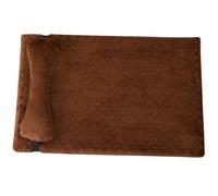 HotYou Cama Perro Grande - Colchón Fibra Suave y Transpirable con Almohada - Tejido Felpa Resistente antipelos - Lavable Ligera y Desenfundable, Fondo Antideslizante,Café,XL 100 * 65 CM（<25KG）