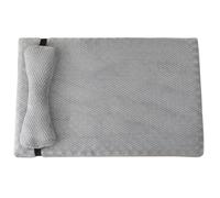 HotYou Cama Perro Grande - Colchón Fibra Suave y Transpirable con Almohada - Tejido Felpa Resistente antipelos - Lavable Ligera y Desenfundable, Fondo Antideslizante,Gris 1,M 50 * 40 CM（<5KG）
