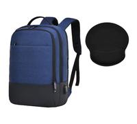 HotYou Mochila + Set Alfombrilla Ratón, Tamaño 46x34x20cm, Compartimento Portátil, Tasca Antirrobo, Puerto USB, Transpirable, Impermeable, Ideal para Trabajo, Pendular & Viaje,Azul