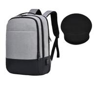 HotYou Mochila + Set Alfombrilla Ratón, Tamaño 46x34x20cm, Compartimento Portátil, Tasca Antirrobo, Puerto USB, Transpirable, Impermeable, Ideal para Trabajo, Pendular & Viaje,Gris 1