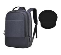 HotYou Mochila + Set Alfombrilla Ratón, Tamaño 46x34x20cm, Compartimento Portátil, Tasca Antirrobo, Puerto USB, Transpirable, Impermeable, Ideal para Trabajo, Pendular & Viaje,Gris 2
