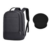 HotYou Mochila + Set Alfombrilla Ratón, Tamaño 46x34x20cm, Compartimento Portátil, Tasca Antirrobo, Puerto USB, Transpirable, Impermeable, Ideal para Trabajo, Pendular & Viaje,Negro