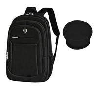 HotYou Mochila + Set Alfombrilla Ratón, Tamaño 48x34x18cm, Compartimento Portátil 15,6 Pulgadas, Bolsillos Multicapa, Transpirable & Impermeable, Reducción Carga, Ideal Trabajo & Viaje,Negro 1