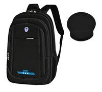 HotYou Mochila + Set Alfombrilla Ratón, Tamaño 48x34x18cm, Compartimento Portátil 15,6 Pulgadas, Bolsillos Multicapa, Transpirable & Impermeable, Reducción Carga, Ideal Trabajo & Viaje,Azul 2