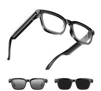 HOUAN Gafas inteligentes con IA con cámara de 8 MP 1080P grabación de video antivibración, captura de fotos, asistente de voz AI, reconocimiento de objetos, traducción de audio de oído abierto en