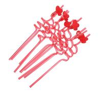 HOUDERCO 10 Piezas Pajitas Reutilizables en Espiral Forma de Corazón para Bebidas, Hechas de Pet y Pvc, Fáciles de Lavar Fiestas y Eventos Temáticos
