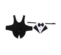 HOUDERCO 1juego Conjunto De Esmoquin y Bandana para Perros Traje Formal De Mascota Ropa Elegante para Bodas y Eventos Especiales