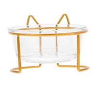 HOUDERCO 1juego Tazón Elevado De Vidrio para Gatos Diseño Inclinado Comedero Ergonómico para Alimento y Agua De Mascotas Fácil De Limpiar y Montar para Alimentación Cómoda y Saludable