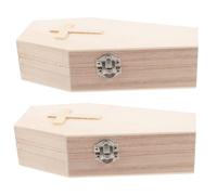 HOUDERCO 2 Cajas de Ataúd de Halloween de Madera en Forma Mini para Almacenamiento Versátil y Portátil, Ideales como Joyero o Caja para Snacks