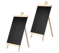 HOUDERCO 2 Pizarras Rústicas de Madera Negra para Mesa, Letreros de Pizarra Fáciles de Borrar y Limpiar, Adorno para Supermercado y Restaurante, Pack de 2 Unidades